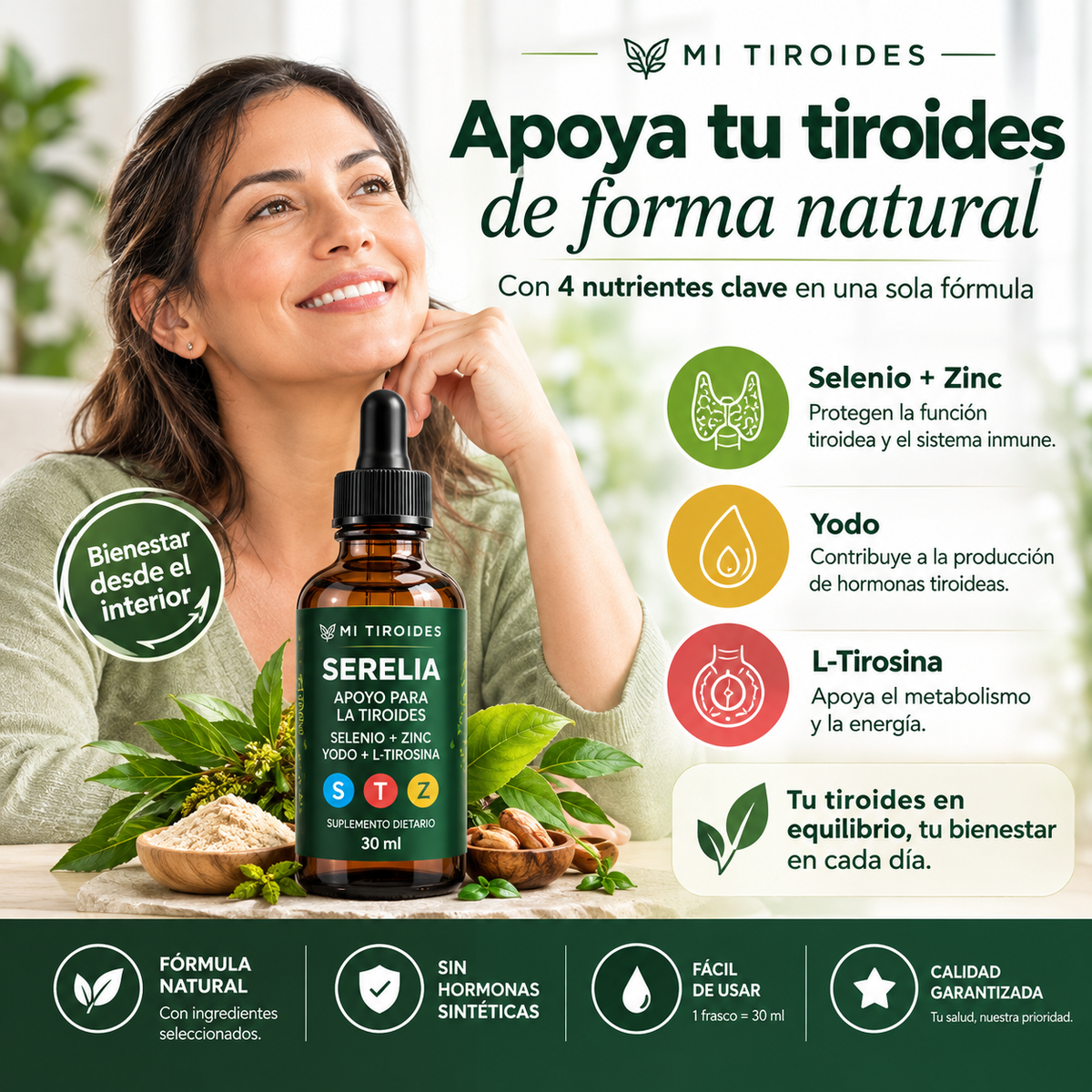 SOPORTE TIROIDES - Gotas líquidas para apoyar el cuidado de la tiroides