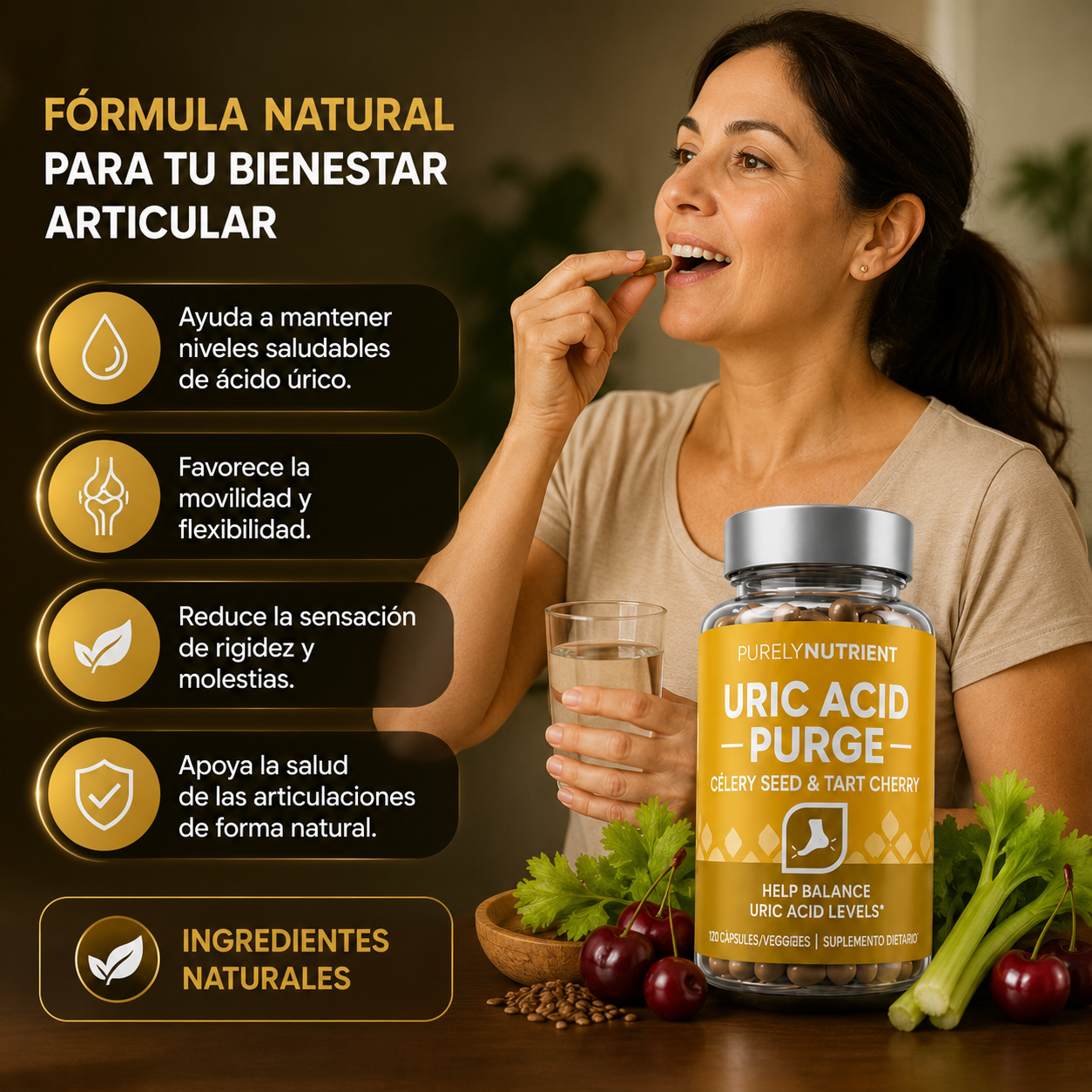UriFlex™ — Alivia las molestias y rigidez causadas por el ácido úrico