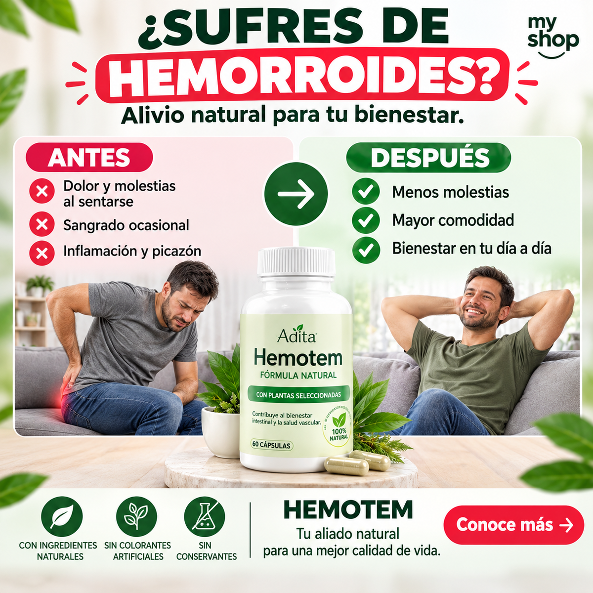 Aélia™ - Suplemento botánico para drenaje linfático y los hemorroides