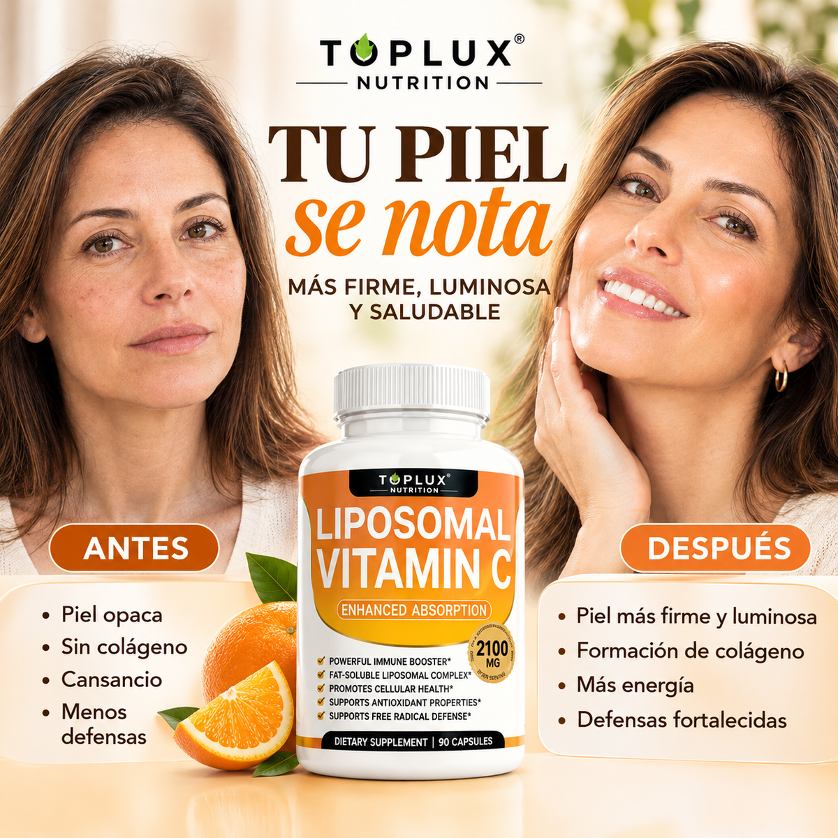 TOPLUX VITAMINA C - Suplemento antioxidante liposomal