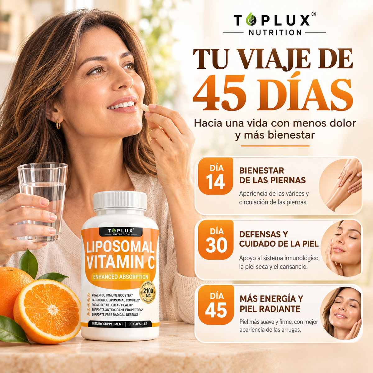 TOPLUX VITAMINA C - Suplemento antioxidante liposomal