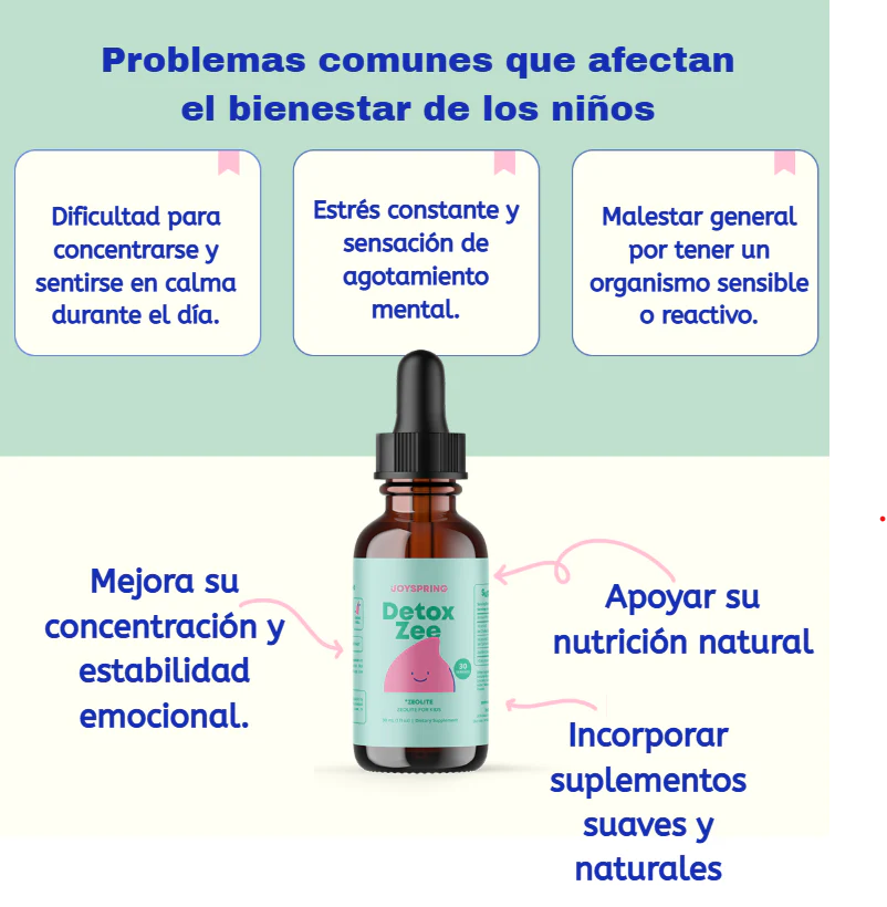 DetoxZee – Suplemento natural para niños / Favorece la concentración y el rendimiento diario
