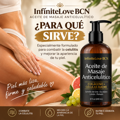 Aceite de Masaje Anticelulítico  - Dile adios a las celulitis y hoyuelos en muslos y glúteos