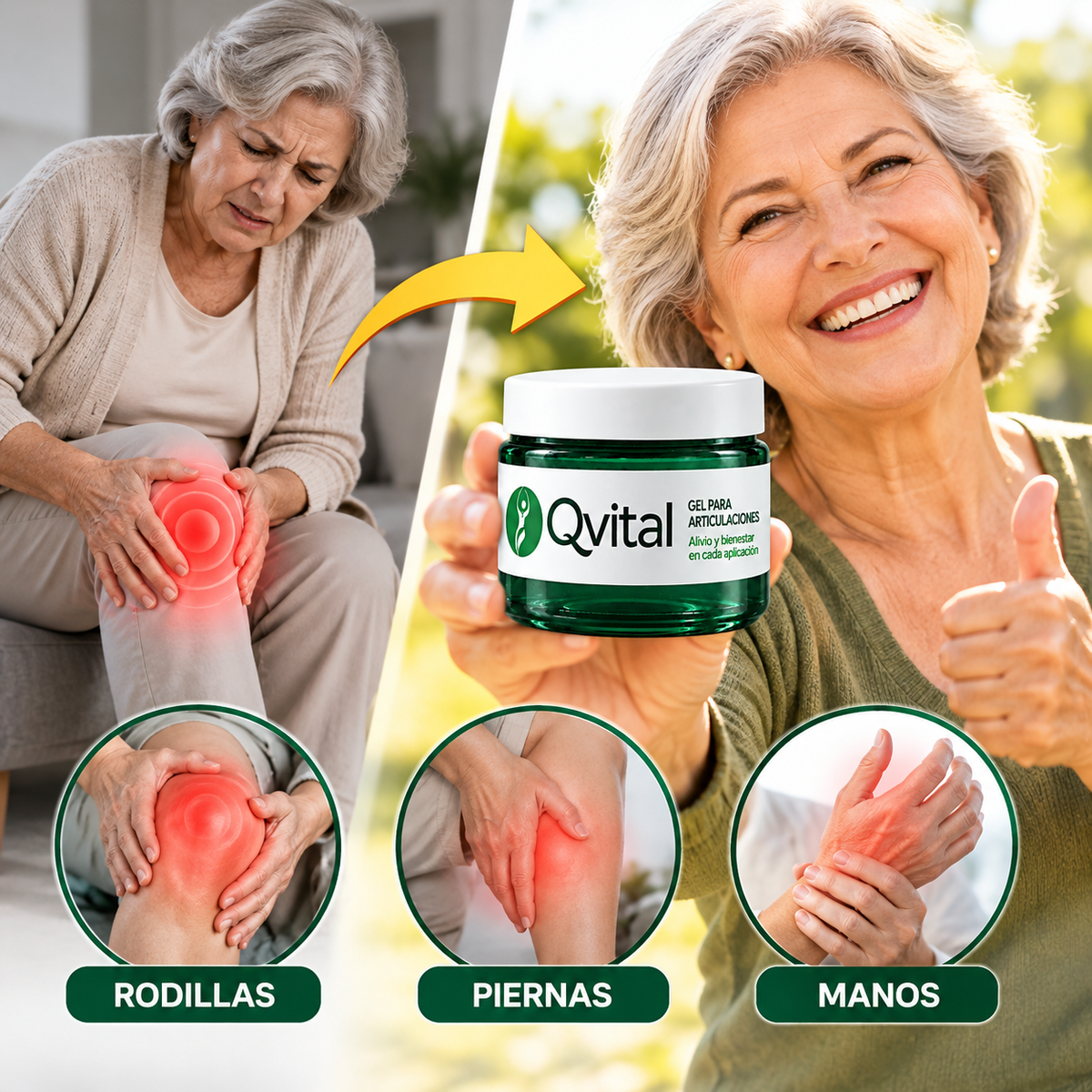 QVITAL - Gel para Artritis y Artrosis avanzada
