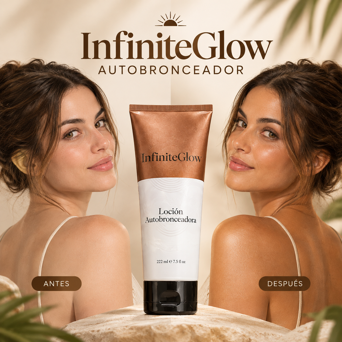 InfiniteGlow - Loción autobronceadora corporal para un tono dorado natural sin sol