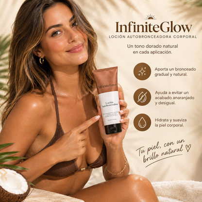 InfiniteGlow - Loción autobronceadora corporal para un tono dorado natural sin sol