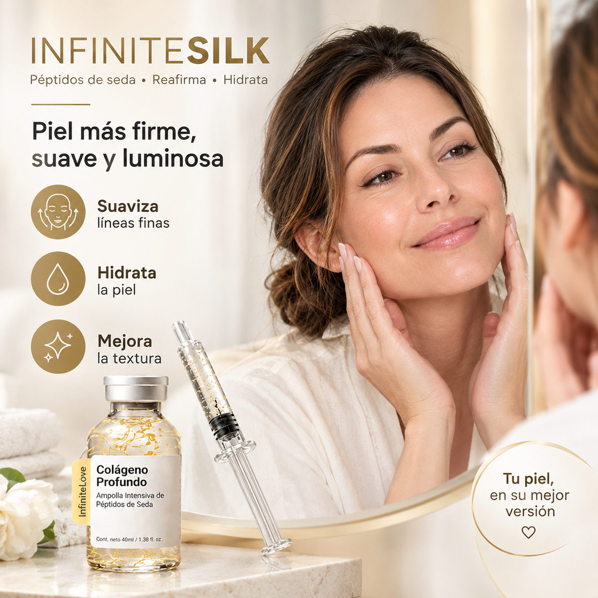 COLAGENO PROFUNDO - Ampolla facial con péptidos de seda reafirmante