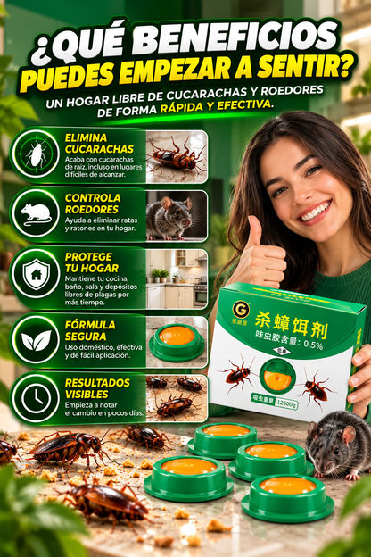 CEBO ANTI PLAGAS - Elimina Cucarachas y Rodedores por completo PRO