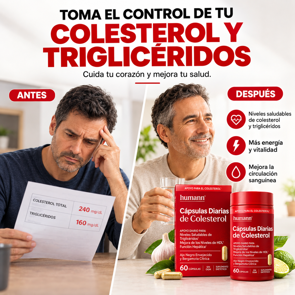 HUMANN - Capsulas que ayudan a eliminar el Colesterol malo