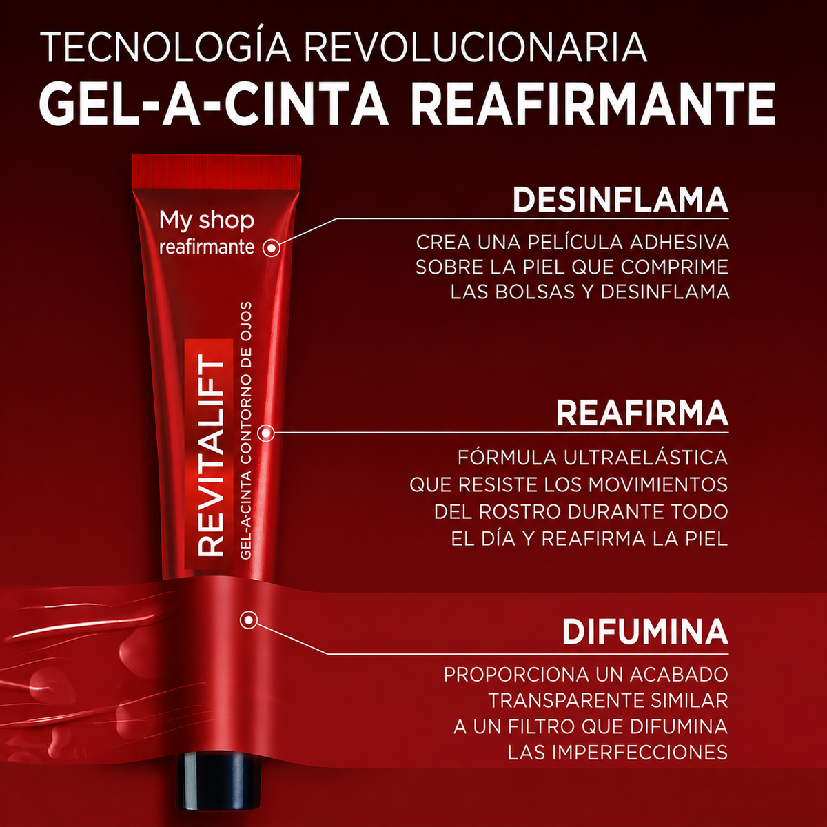 Correcto My Shop - Reafirmante instantáneo de bolsas debajo de los ojos, arrugas e hinchazón.