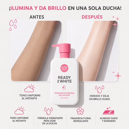 Ready 2 White – Crema Corporal Tonificante para Usar en la Ducha