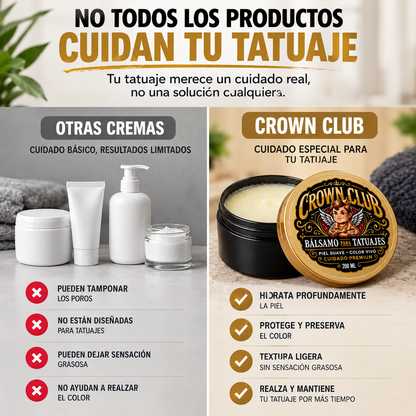 CROWN CLUB - Mantequilla Recuperadora de Color de Tatuajes / Cuidado Premium