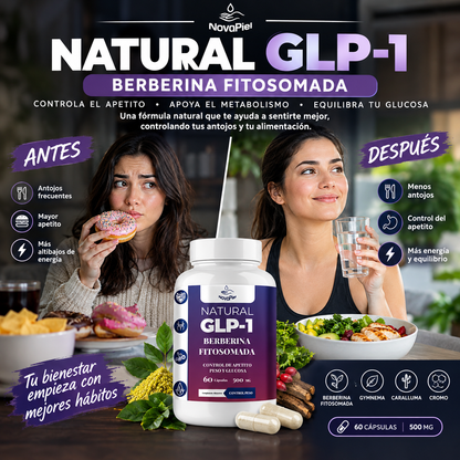 NATURAL GLP 1 - Capsulas con berberina fitosomada para el control del apetito y metabolismo