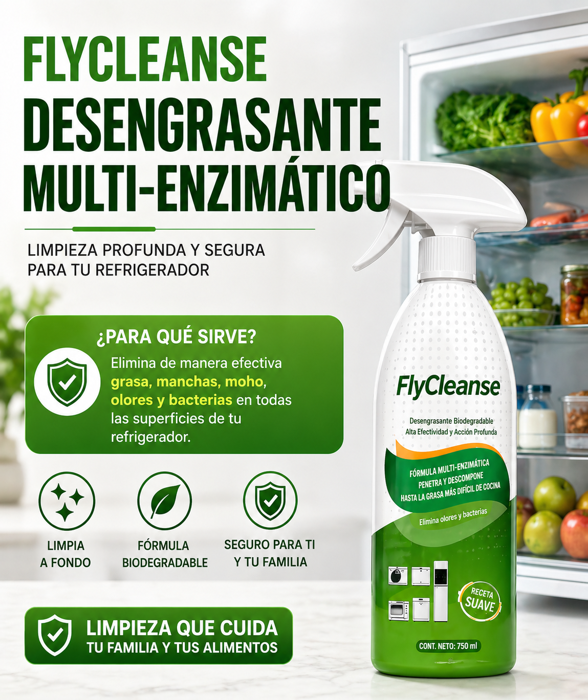LIMPIA FLY – Limpiador de Superficies y Electrodomésticos / Elimina la grasa al Instante TIKTOK