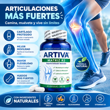 ARTIVA MATRIZ R3 - Cápsulas de soporte y cuidado articular