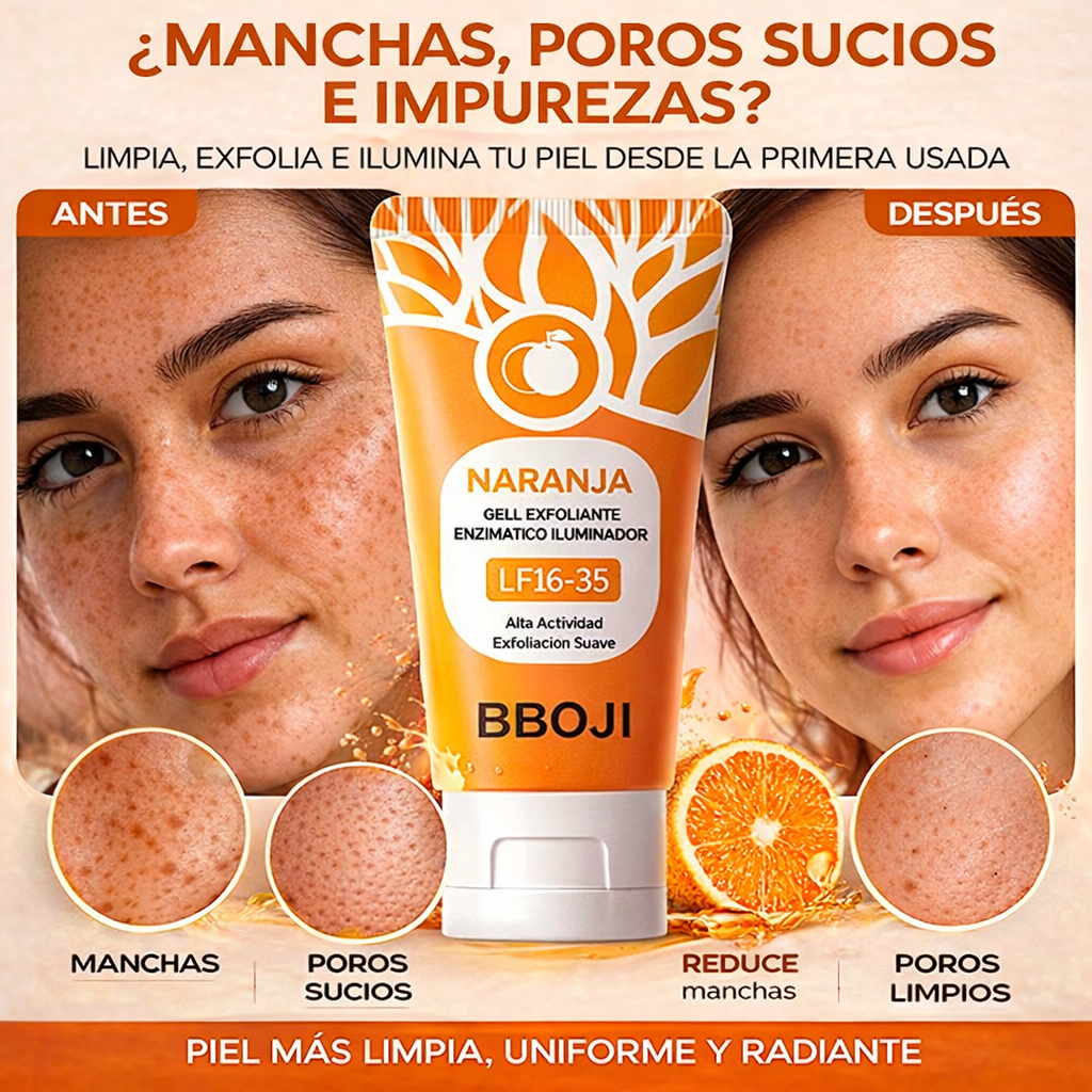 GEL EXFOLIANTE NARANJA – Adiós a las manchas y poros sucios