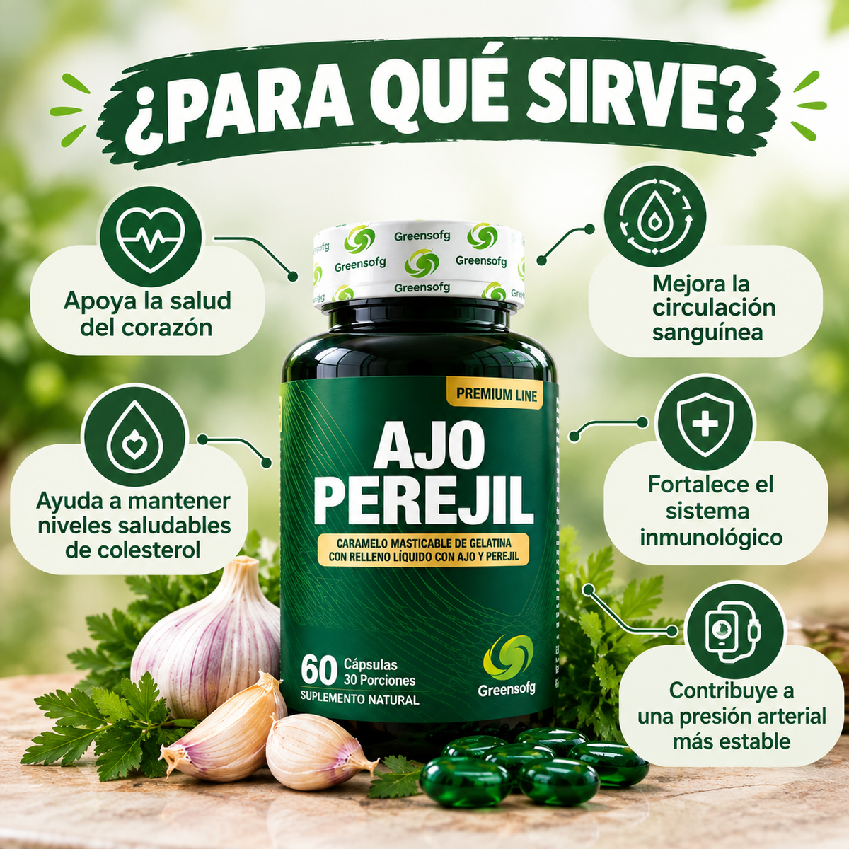 AJO PEREJIL - Cápsulas que protegen el sistema cardiovascular