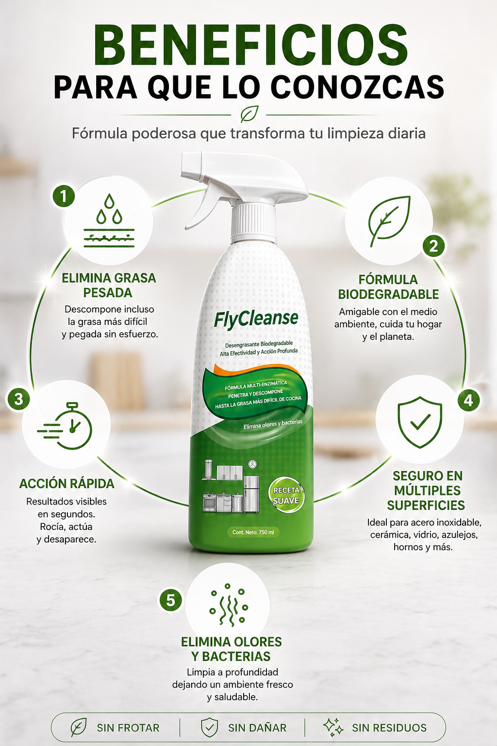 LIMPIA FLY – Limpiador de Superficies y Electrodomésticos / Elimina la grasa al Instante TIKTOK