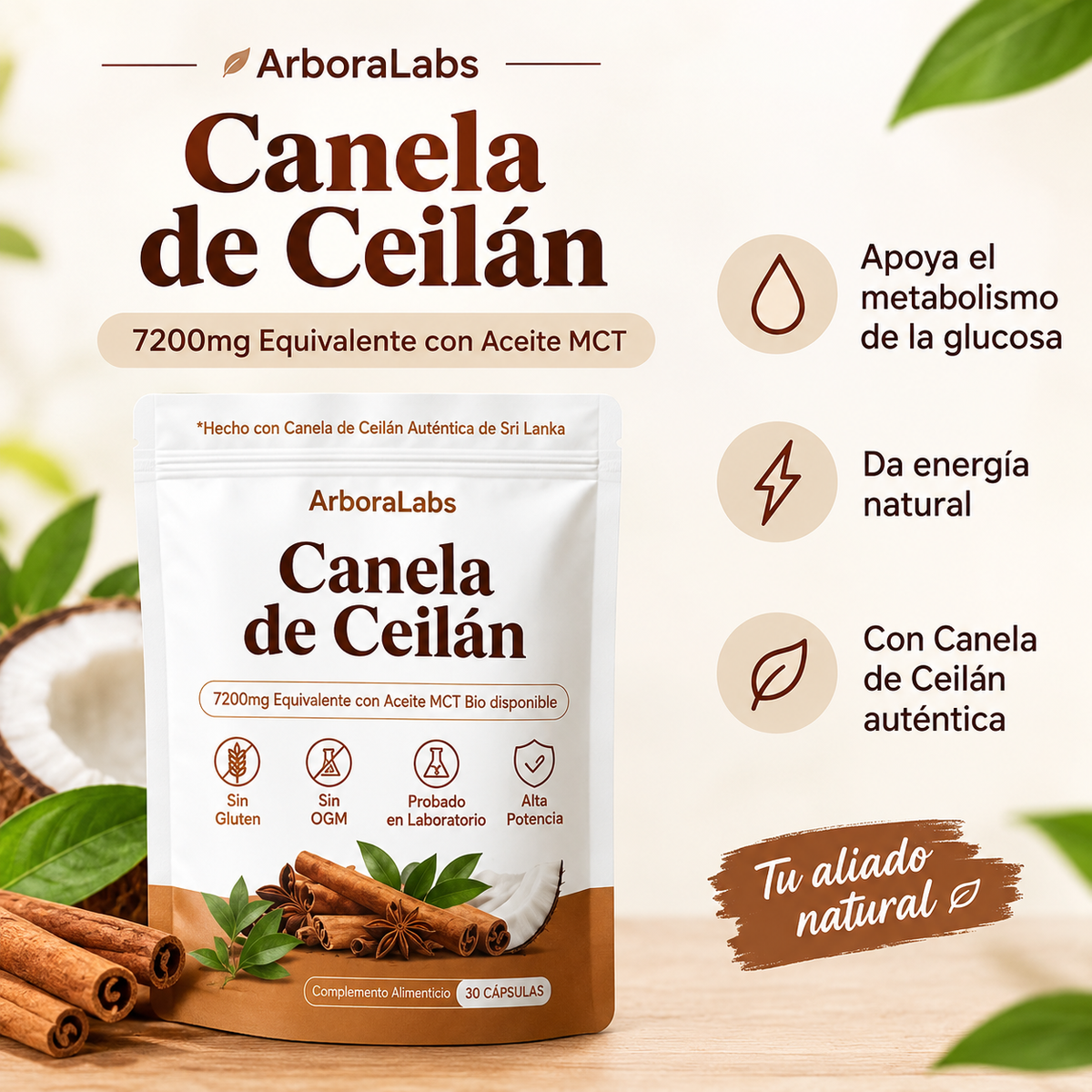 Canela de Ceilán - Apoya el bienestar metabólico