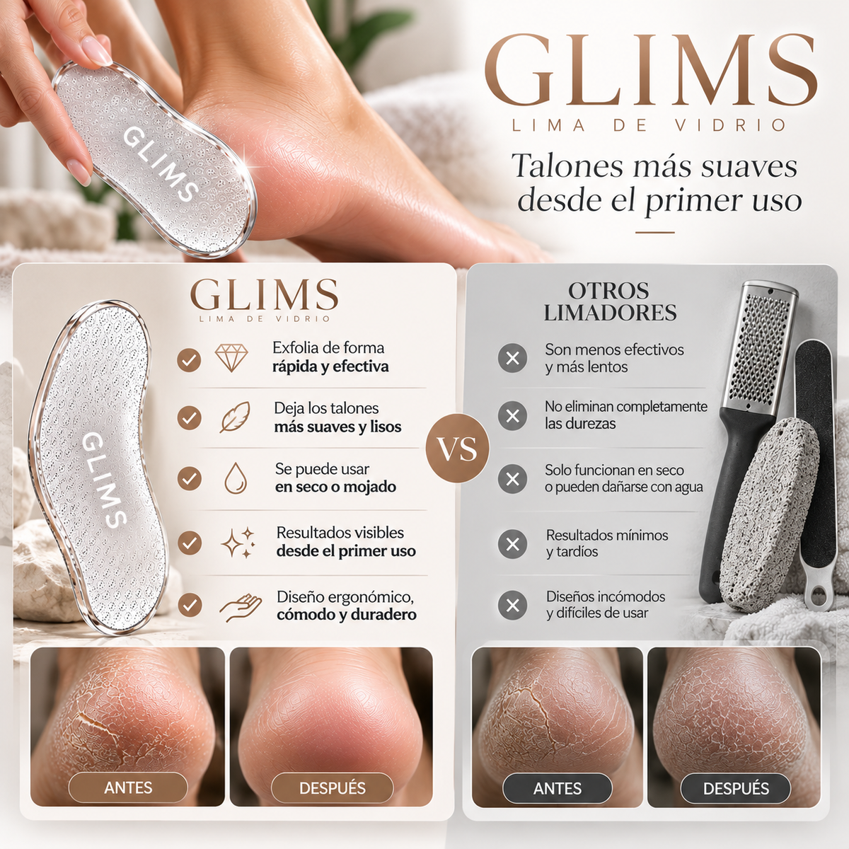 Lima de Vidrio GLIMS Con Tecnología NanoGrit™