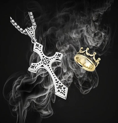 CADENA DE CRUZ Y CORONA