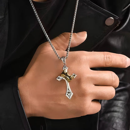 CADENA DE CRUZ Y CORONA