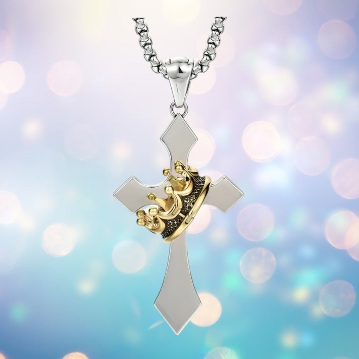 CADENA DE CRUZ Y CORONA
