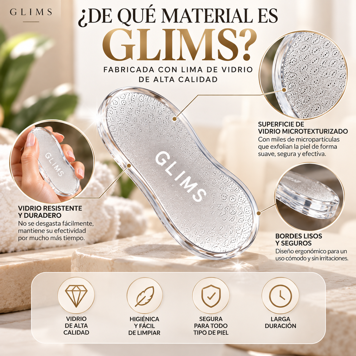 Lima de Vidrio GLIMS Con Tecnología NanoGrit™