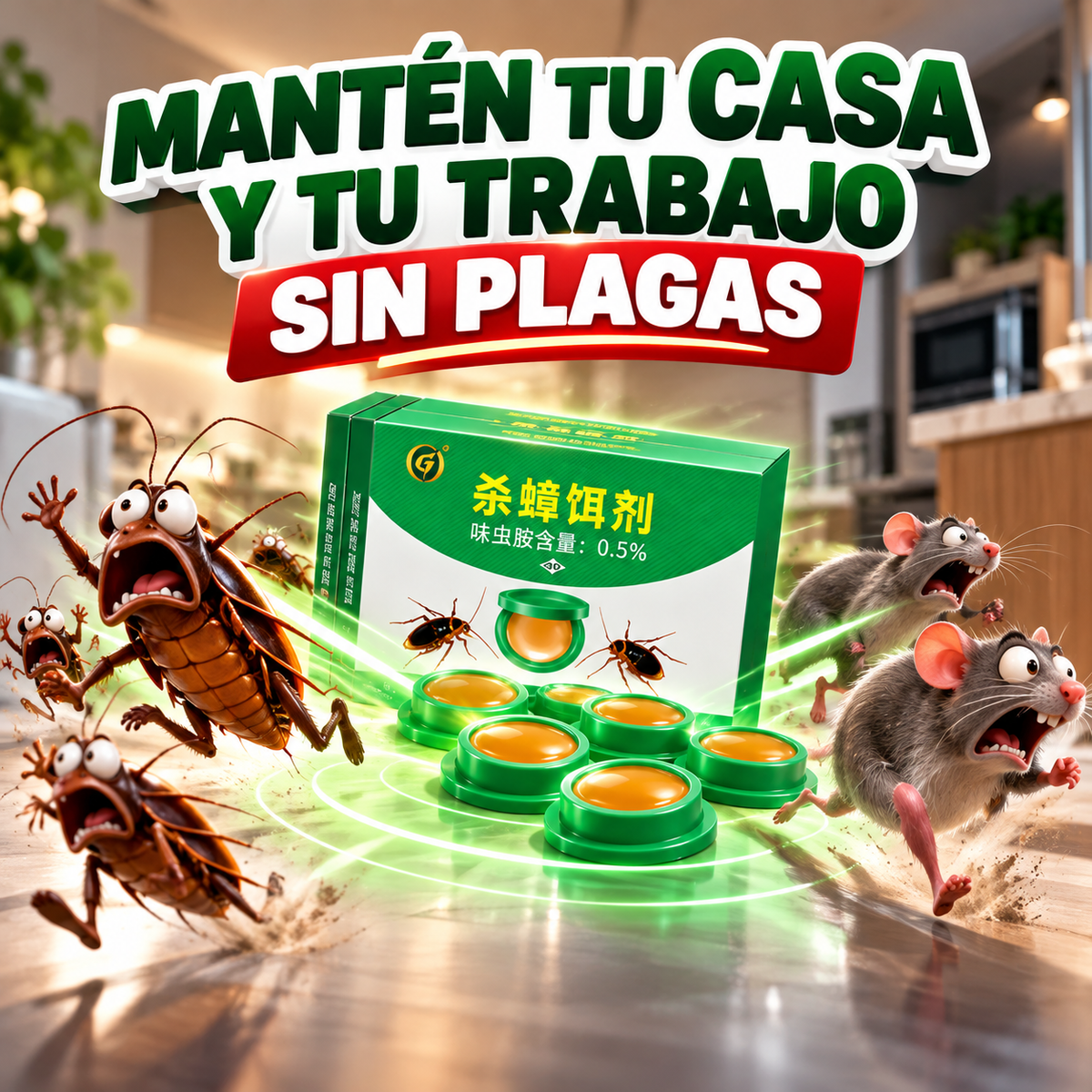 CEBO ANTI PLAGAS - Elimina Cucarachas y Rodedores por completo