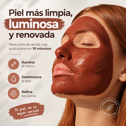 ASARAI – Mascarilla iluminadora y desintoxicante de Arcilla Roja Australiana.