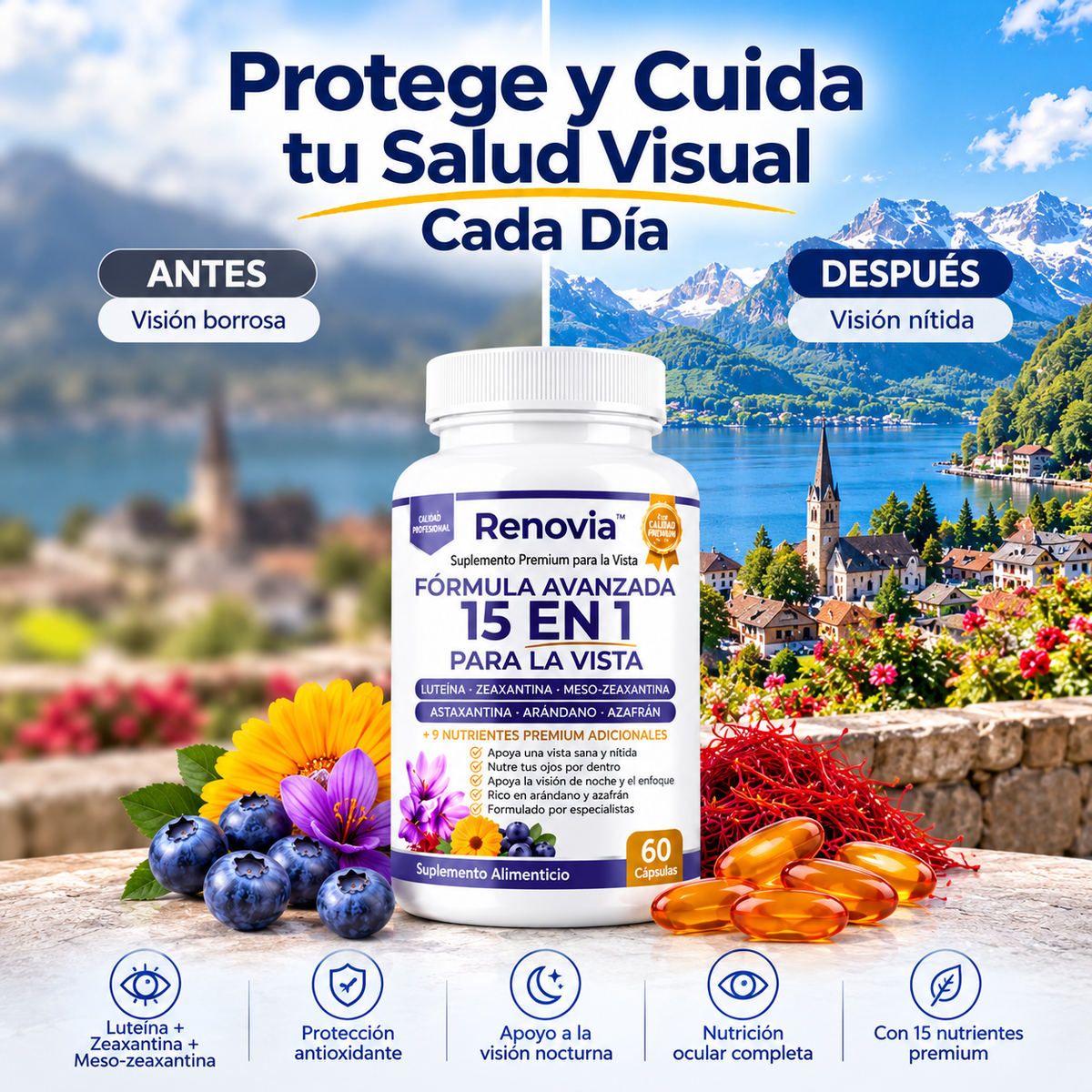 Renovia® Formula 15 en 1 | Protege y Cuida tu Salud Visual Cada Día