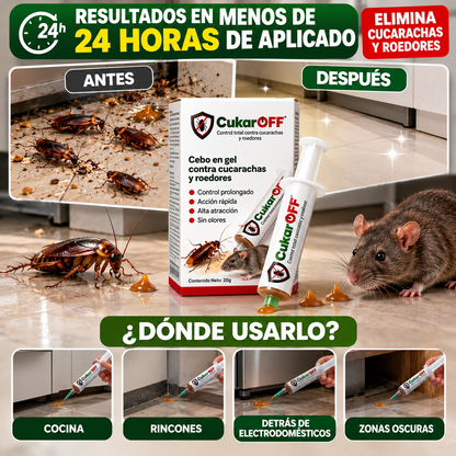 CukarOff - Despídete de las cucarachas y roedores desde el primer uso