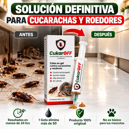 CukarOff - Despídete de las cucarachas y roedores desde el primer uso