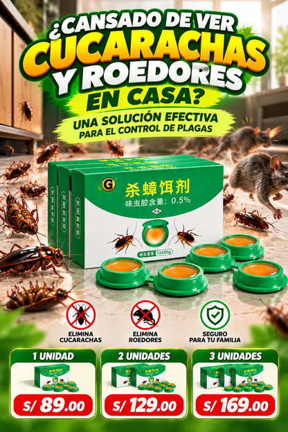 CEBO ANTI PLAGAS - Elimina Cucarachas y Rodedores por completo PRO