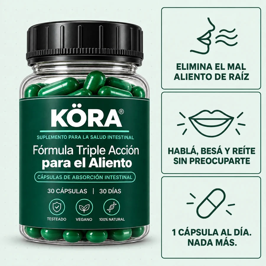 KORA - Eliminá el mal aliento desde la raíz y recuperá la confianza, en 4 semanas.