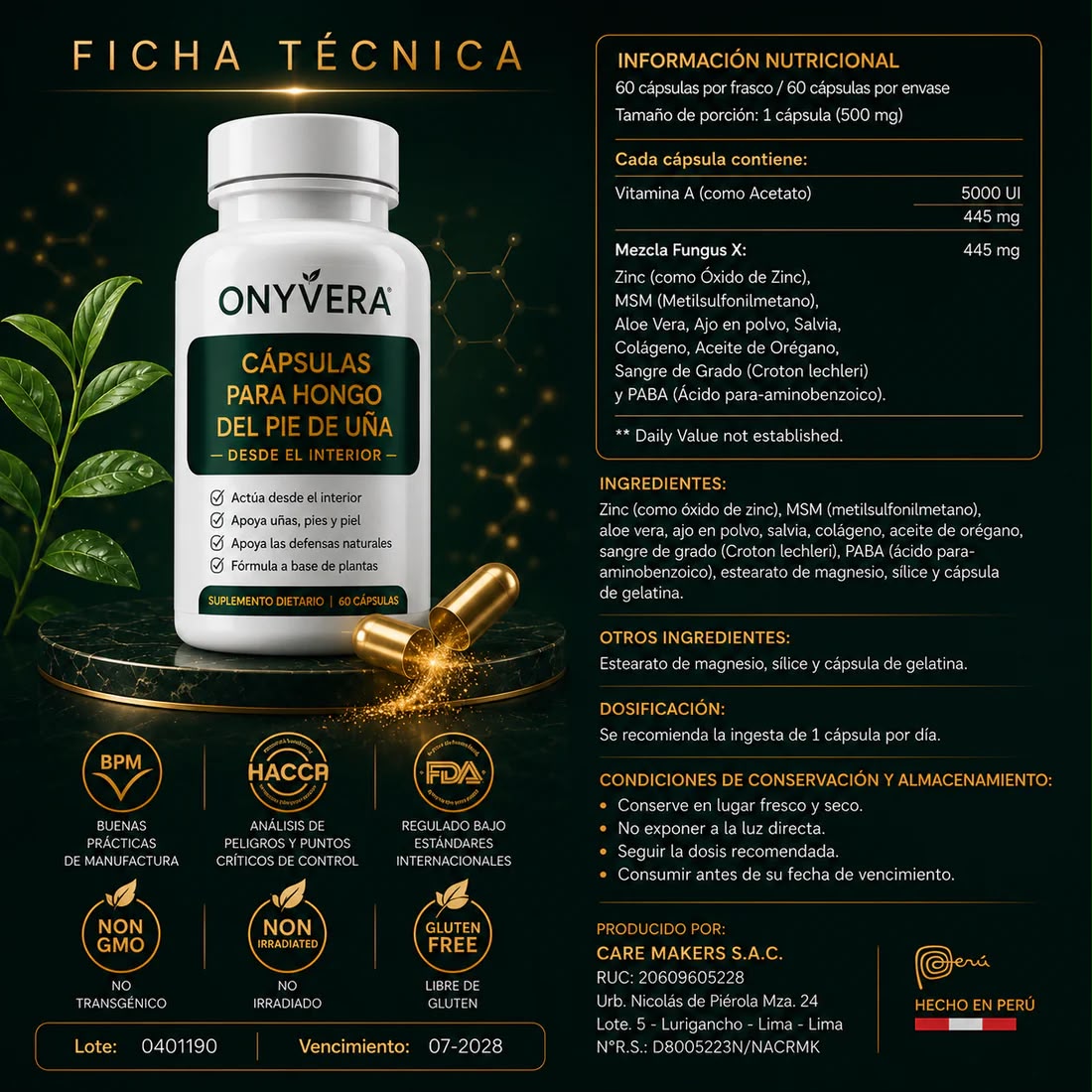 ONYVERA - CÁPSULAS PARA LOS HONGOS