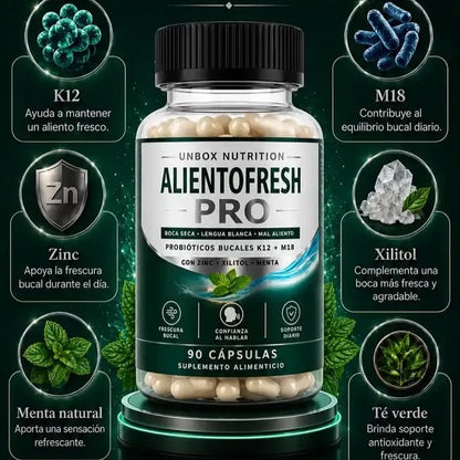 AlientoFresh Pro - Probióticos bucales para frescura y cuidado oral