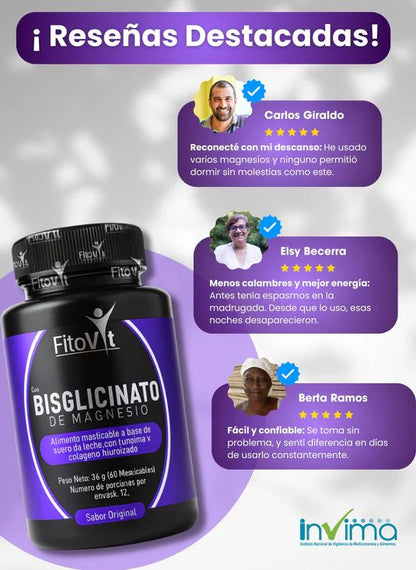 Bisglicinato de Magnesio – Deja de vivir cansada todos los días