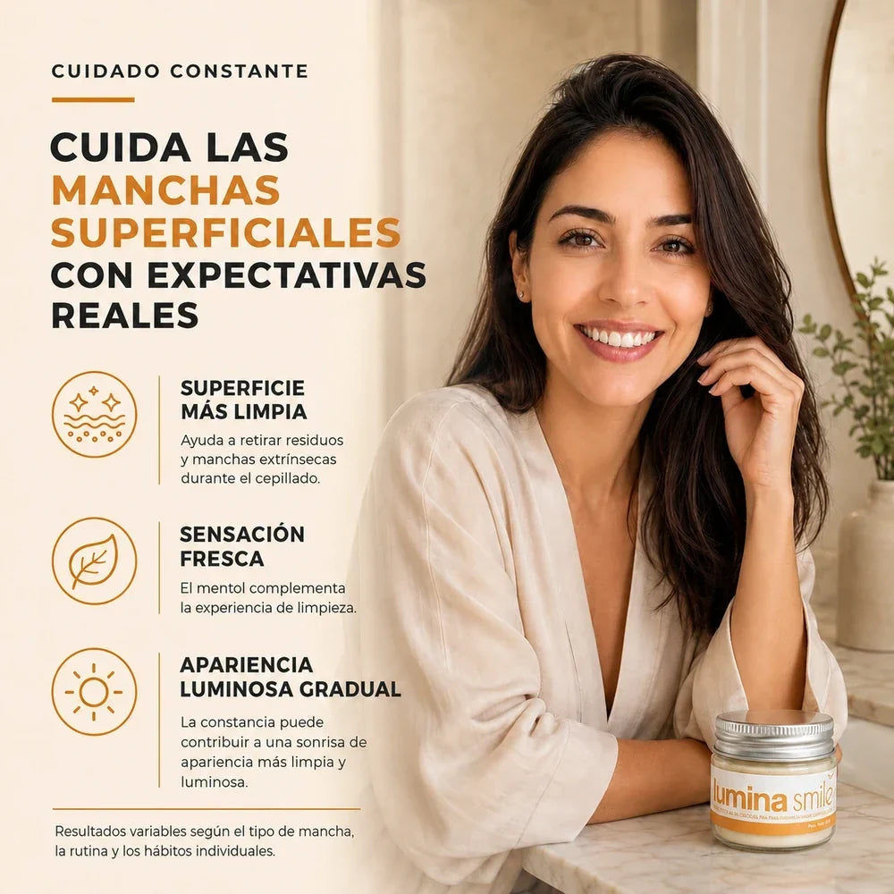 Lumina Smile — Polvo dental para manchas y caries